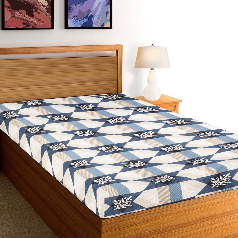Blue Microfiber Single Bedsheet, , large image number null