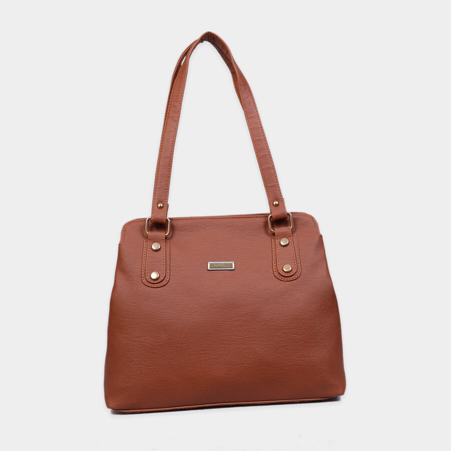 Women Solid Tan Handbag, , large image number null