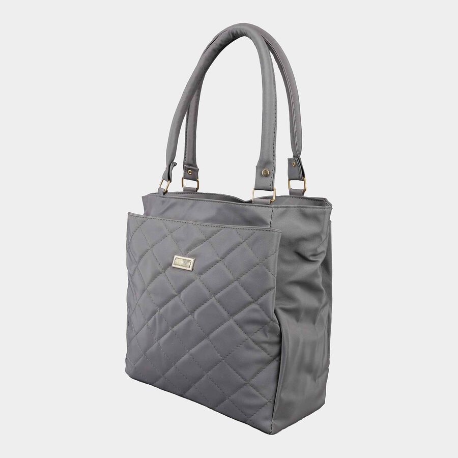 Women's Grey Polyurethane Tote Bag, , large image number null