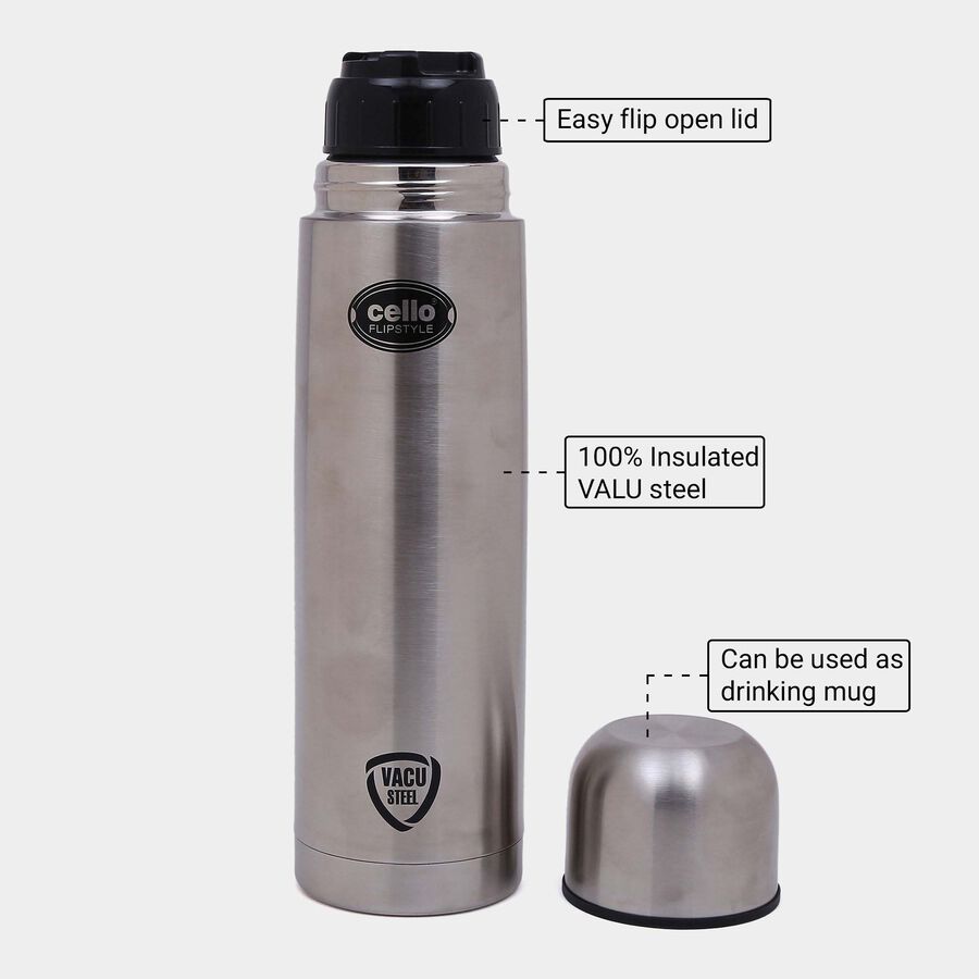1 L Stainless Steel Insulated Bottle, Bullet Flask, , large image number null