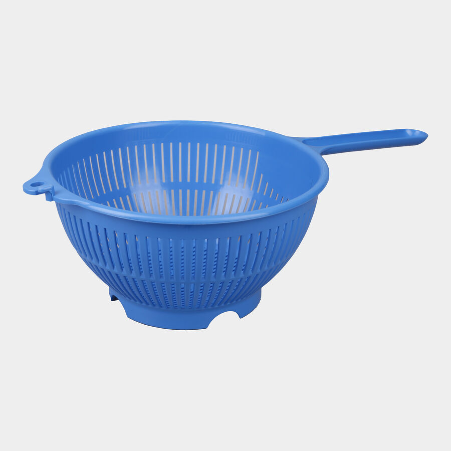 BlueLarge Plastic Colander, , large image number null