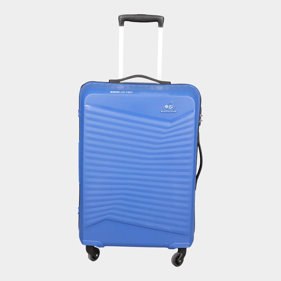 4-Wheel Blue Polypropylene Hard Case Trolley, Medium, , large image number null