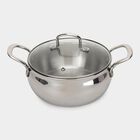  3Ply Cook & Serve with Glass lid, 3L capacity, 20cm diameter, SS304 Inner Food-grade stainless steel layer, Gas + Induction compatible, , small