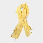Women's Yellow Viscose Scarf, , small