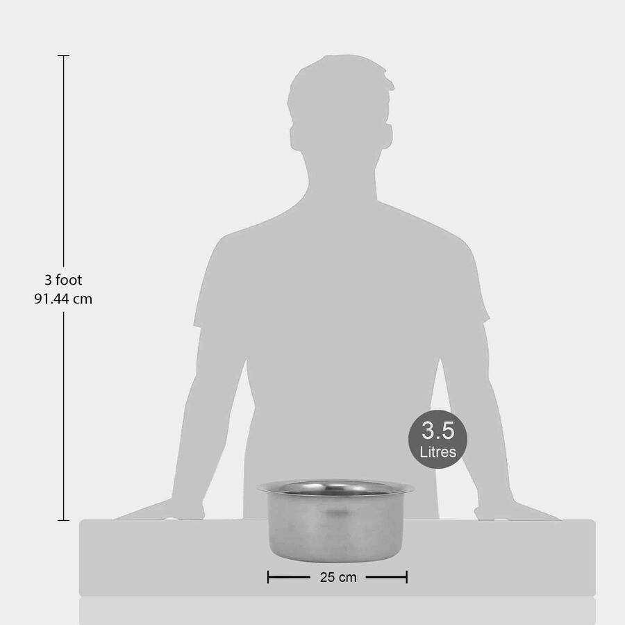 3.5 L Induction Compatible Stainless Steel Patila, , large image number null