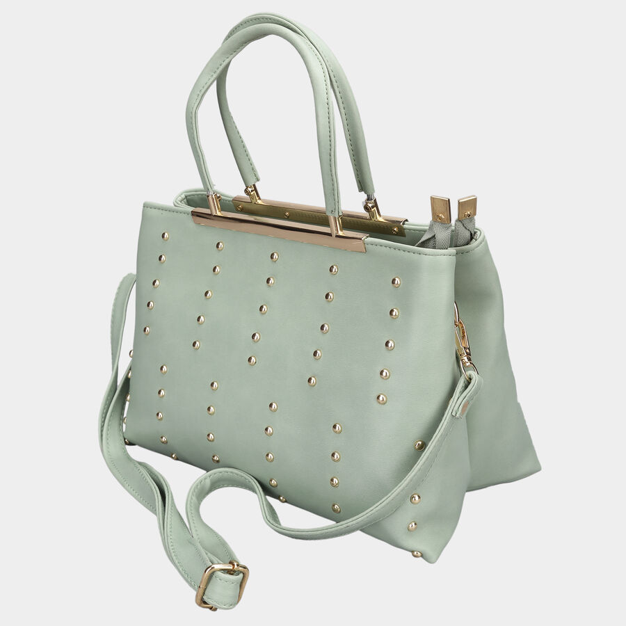 Women's Light Green Polyurethane Tote Bag, , large image number null