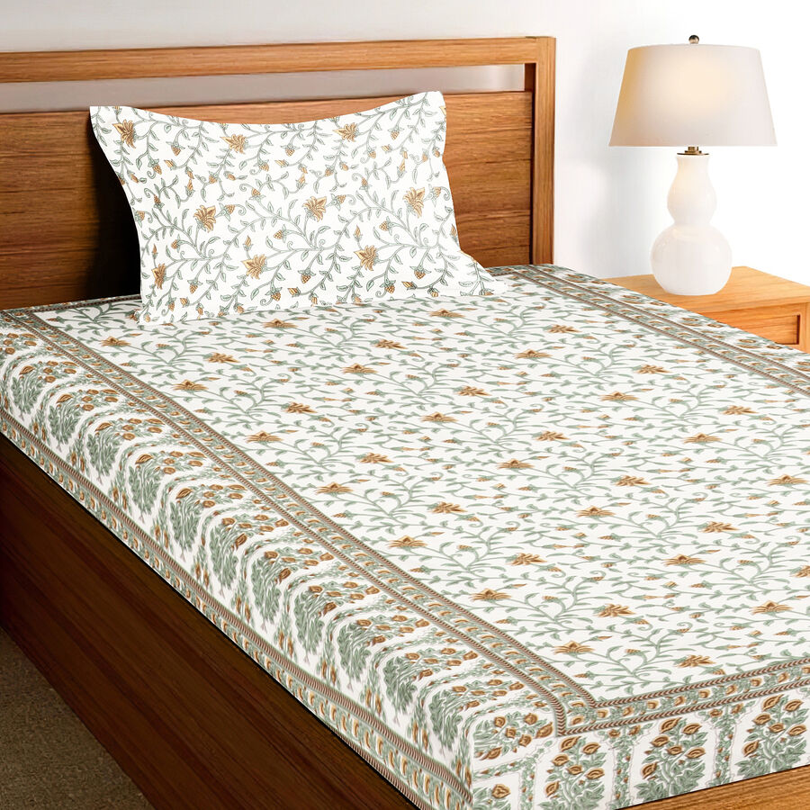 White Microfiber Single Bedsheet, , large image number null