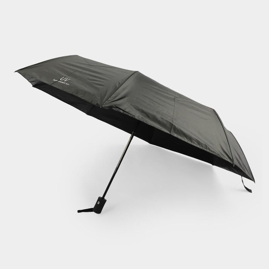 Woman's Black Polyester Umbrella, , large