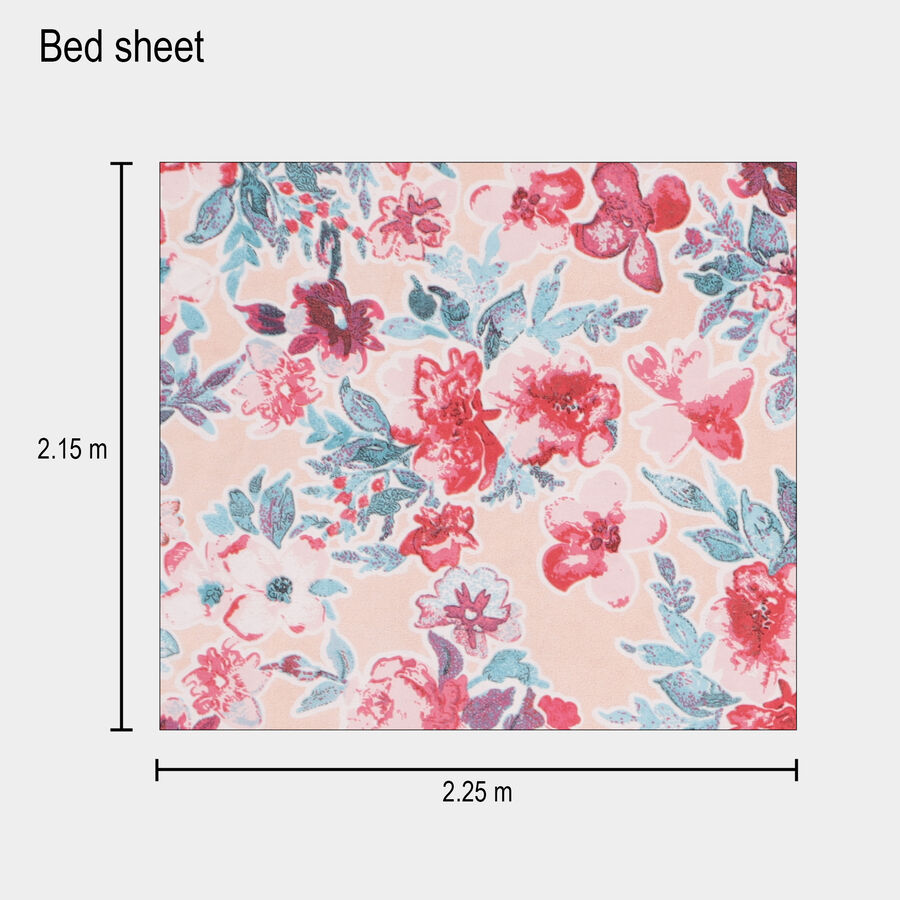 120 GSM Pink Polyester Double Bedsheet, , large image number null