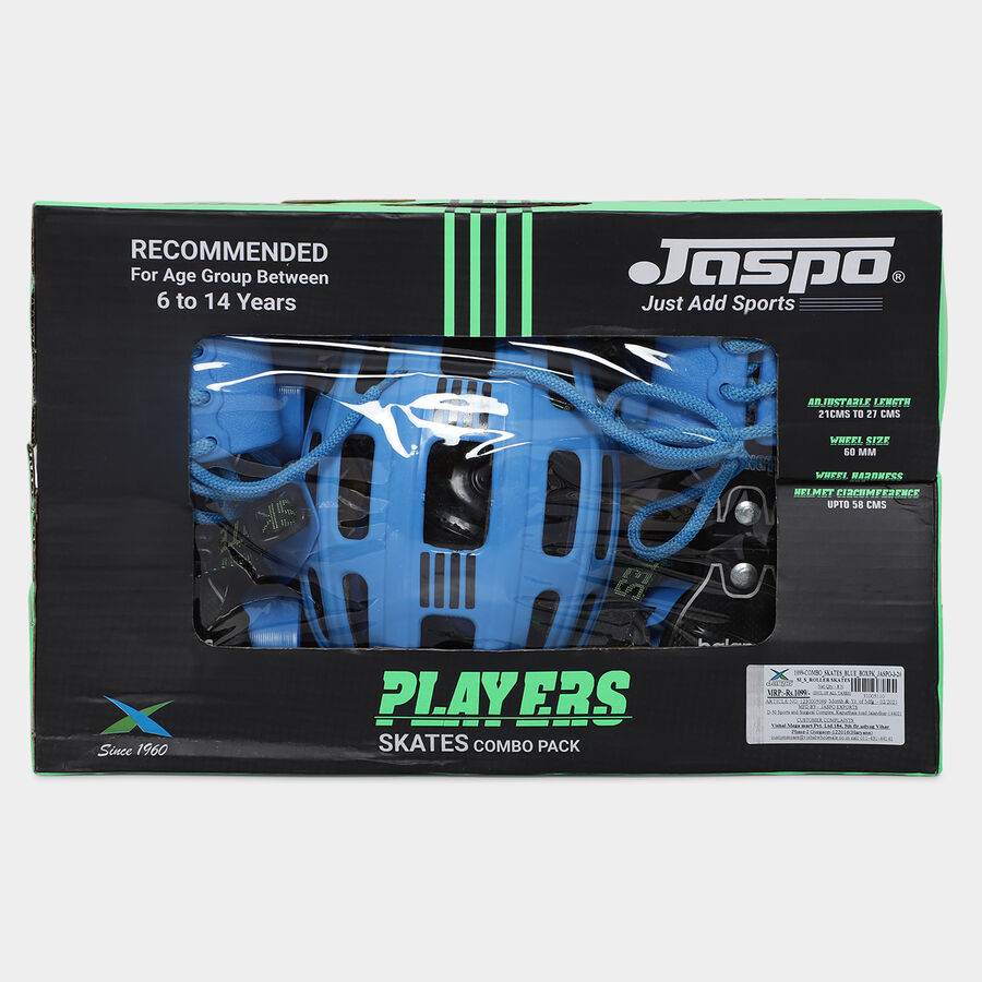 Roller Skates Combo Set With Helmet,Knee Guard, Elbow Guard + Skates, , large image number null