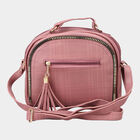 Women's Pink Polyurethane Sling Bag, , small image number null