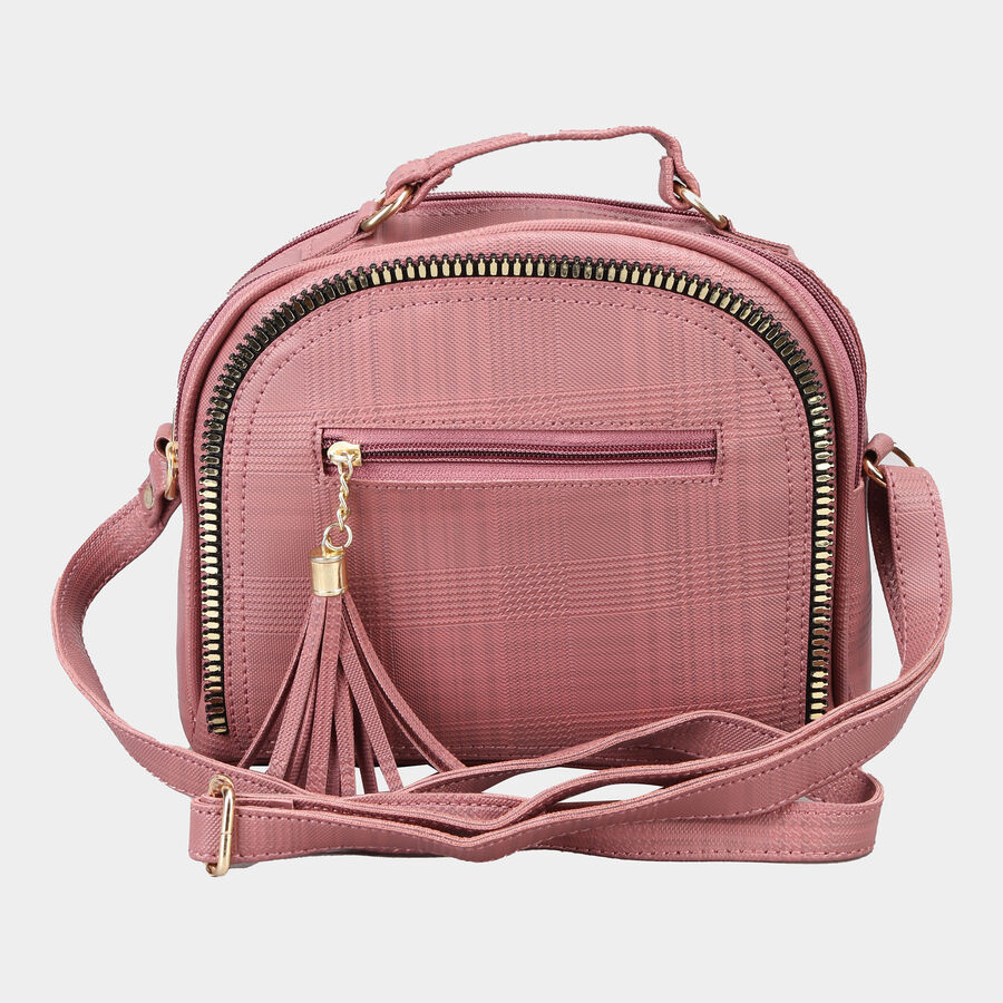 Women's Pink Polyurethane Sling Bag, , large image number null