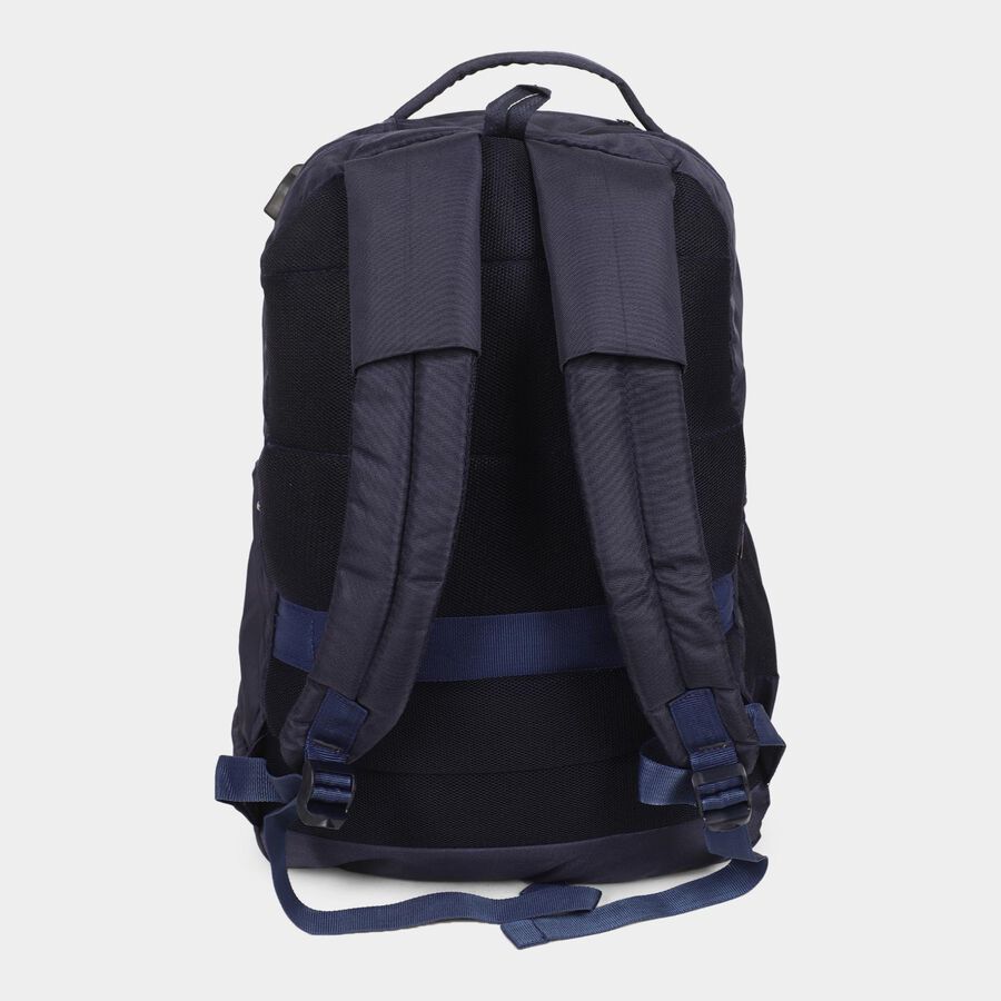 Dark Blue Polyester Backpack with Laptop Compartment and USB Port, , large image number null