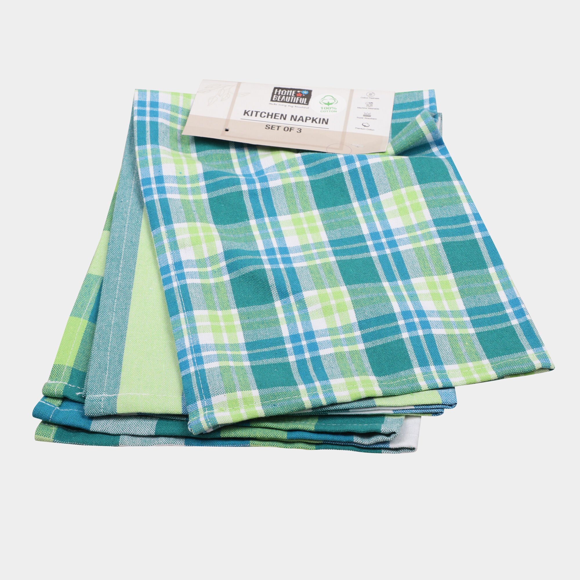 Home Beautiful                         Cotton Kitchen Napkin, Set of 3