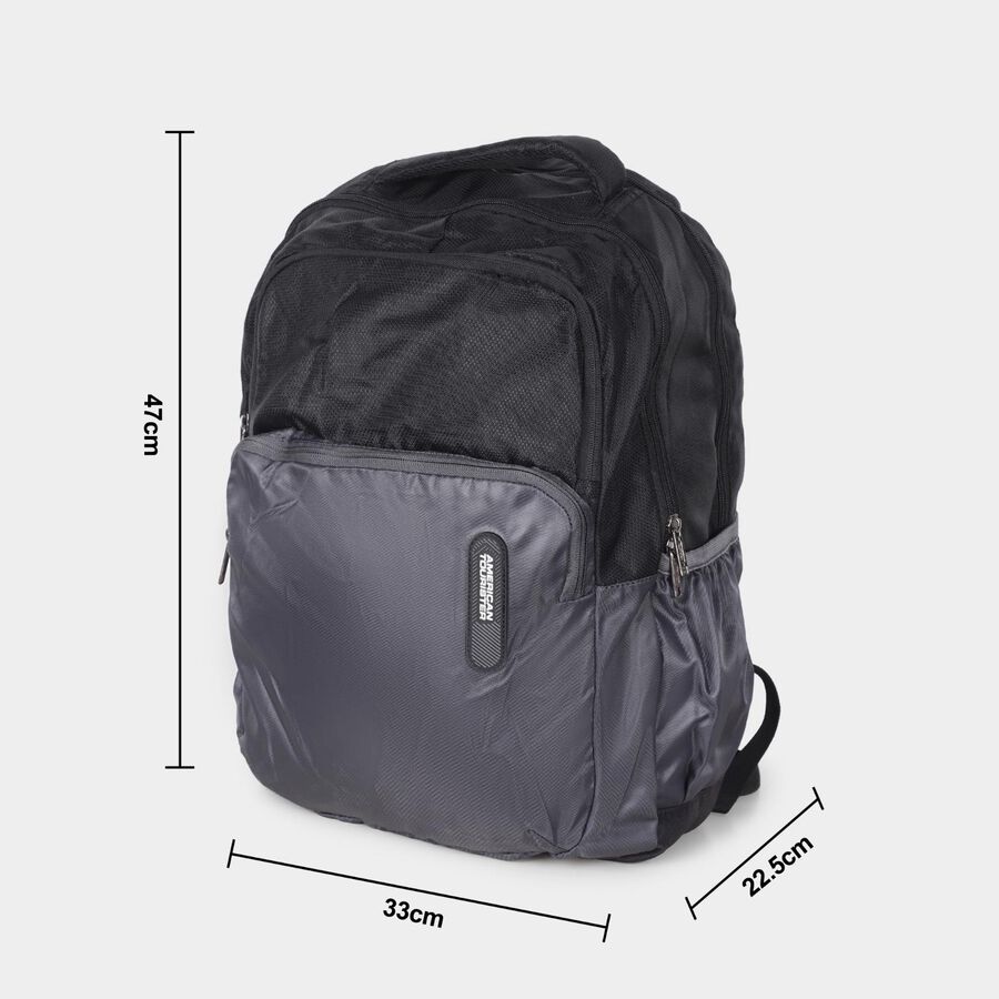 Dark Grey Polyester Backpack with Laptop Compartment, , large image number null