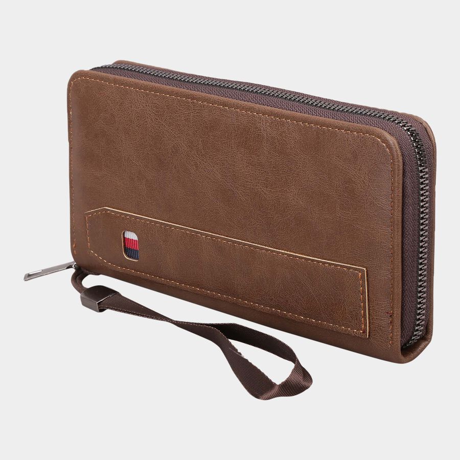 Women's Brown Polyurethane Hand Pouch, , large image number null
