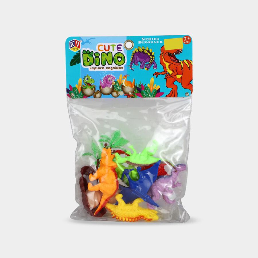 Kid's Cute Dino Miniature Plastic Dinosaur Figures Set, , large