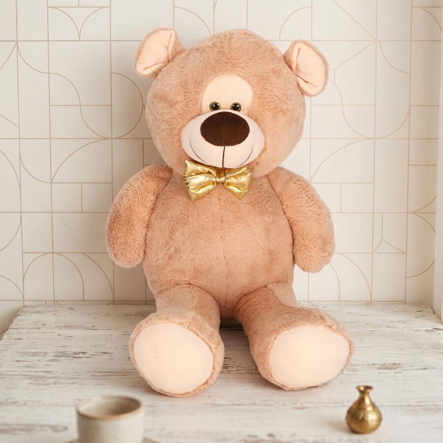 Teddy Bear with Golden Bow Toy for Kid's, , large