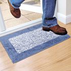Anti-Skid Blue Polyester Door Mat, , small image number null