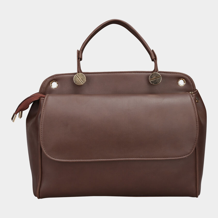 Women's Brown Polyurethane Tote Bag, , large image number null
