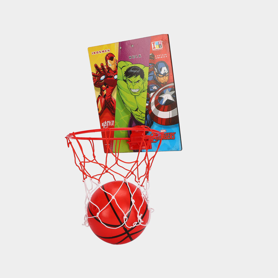 Kid's I-Toys Marvel Avengers Plastic Basketball Hoop with Ball, , large