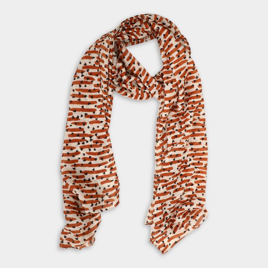 Women's Beige Viscose Scarf, , large image number null