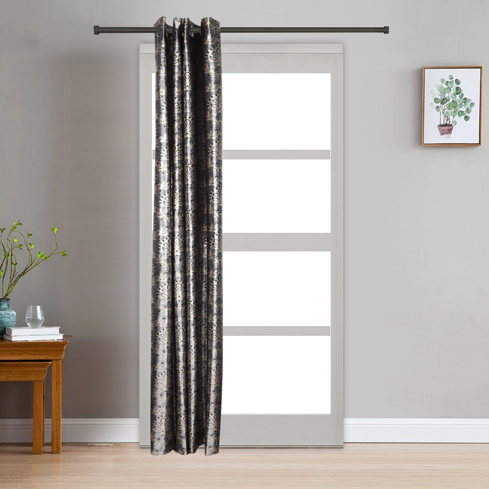 Home Beautiful                         7 ft. Dark Grey Polyester Curtain