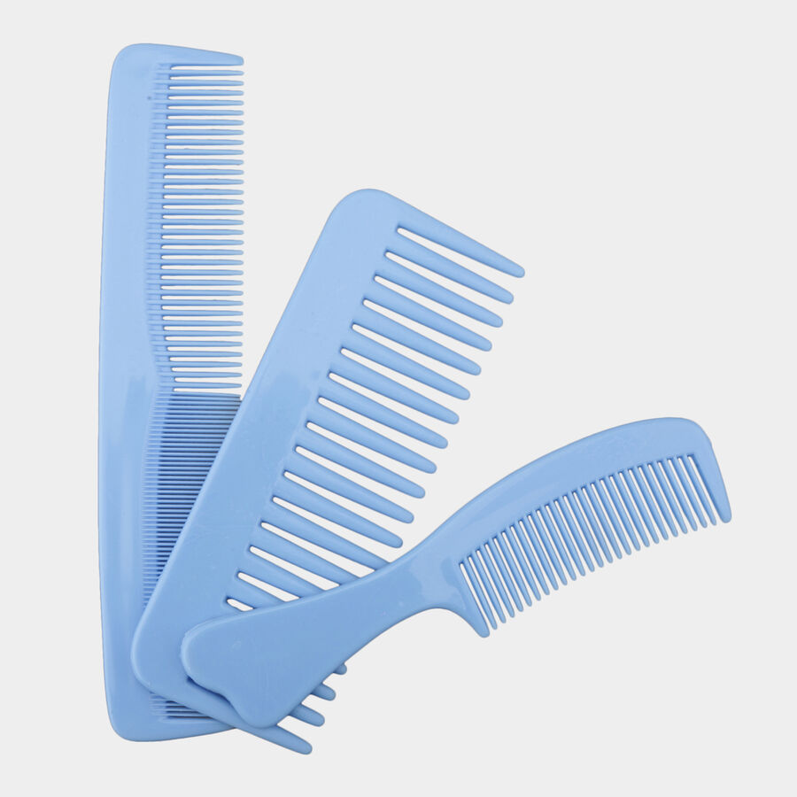 Plastic Hair Comb - Set of 3 - Color or Design May Vary, , large image number null