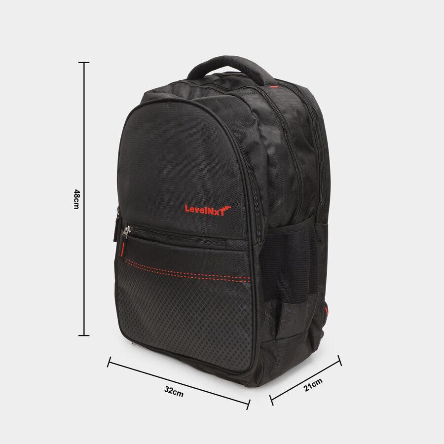 Black Polyester Backpack with Laptop Compartment, , large image number null
