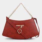 Women's Maroon Polyurethane Sling Bag, , small image number null