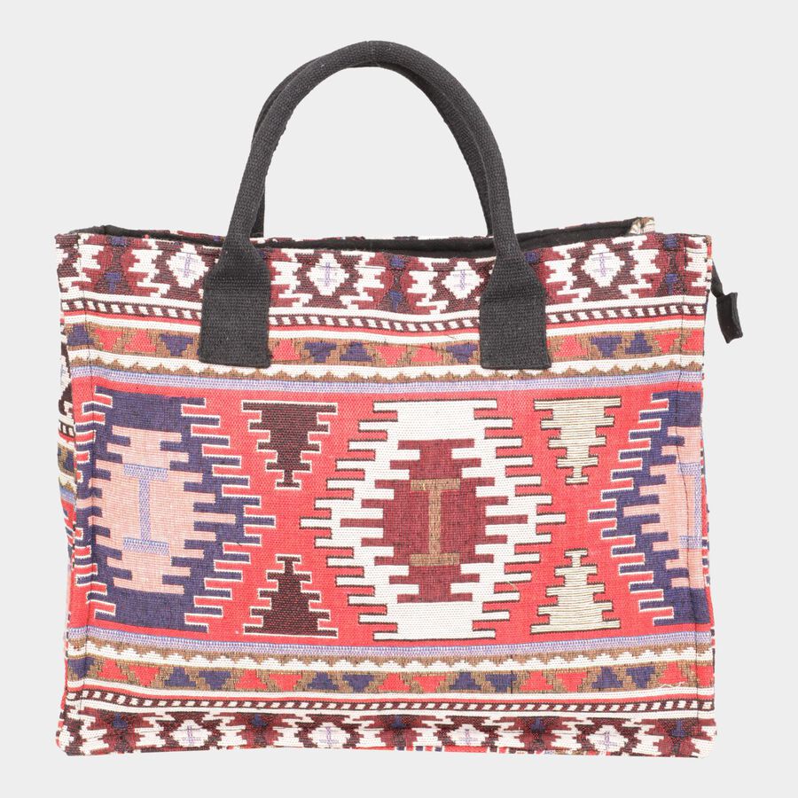 Women's Jaquard Canvas Shopping Bag, Large, , large image number null