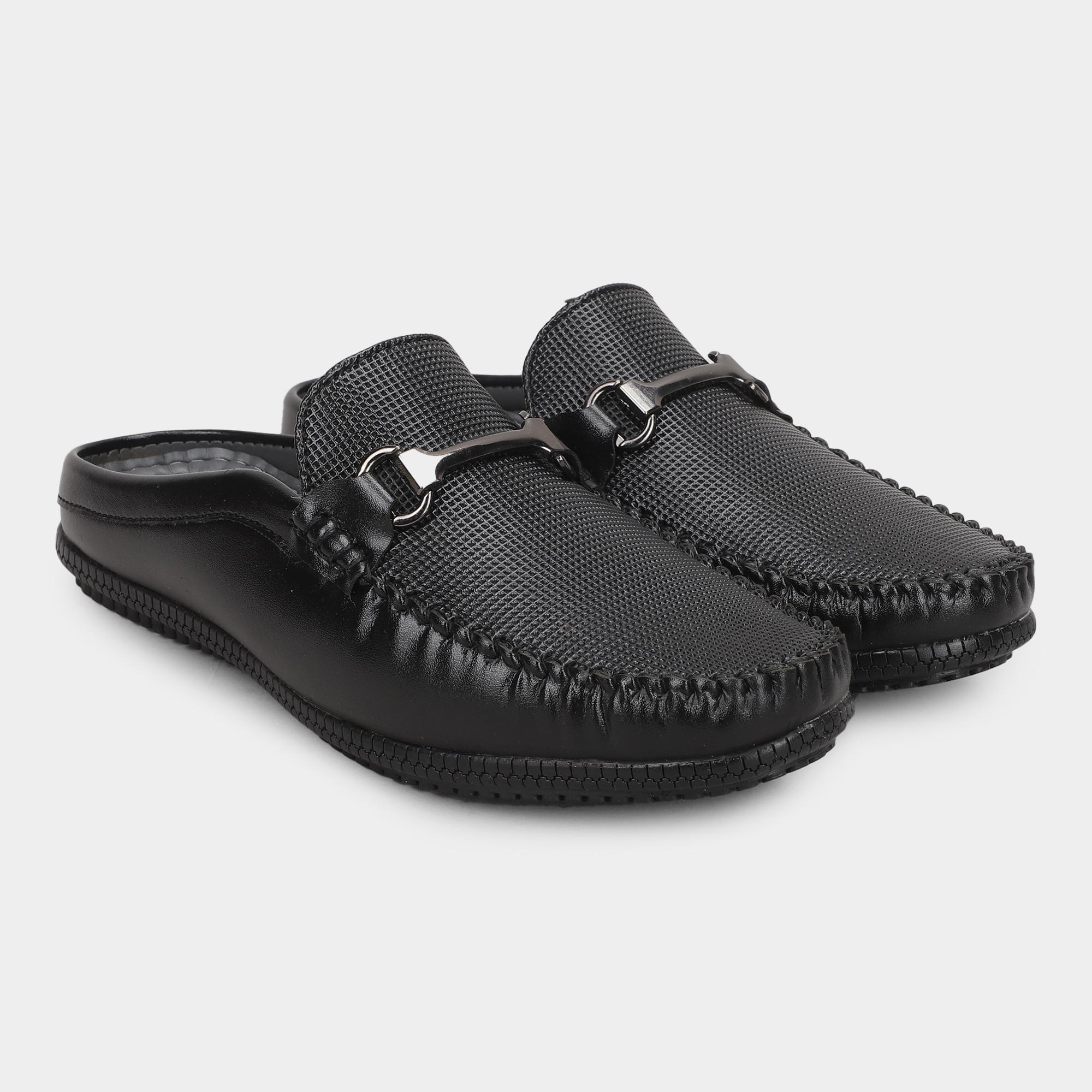 Brink Men's Jet Black Slip-On Casual Sandals | Vishal Mega Mart India