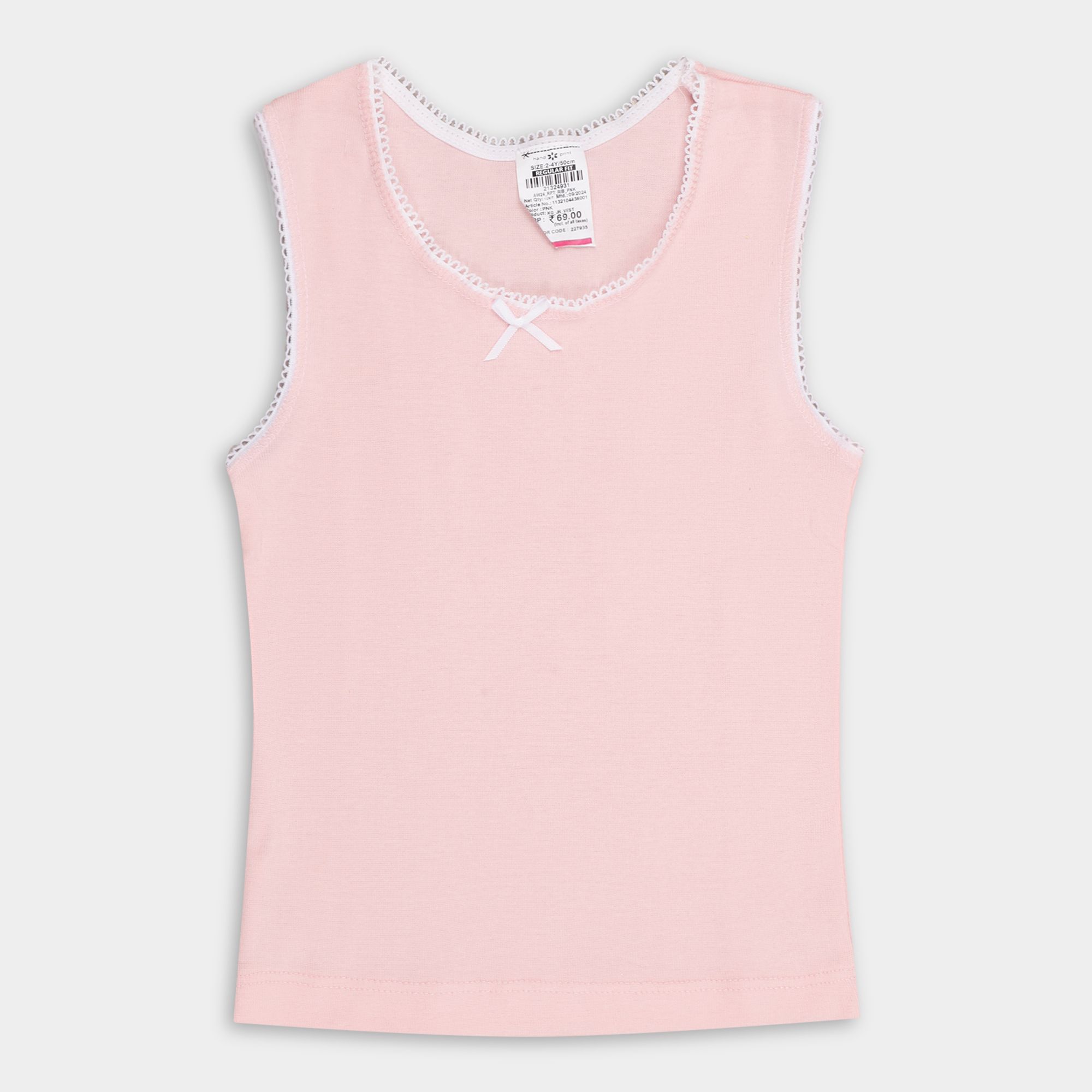 Hand Print Girls' 100 Cotton Vest Vishal Mega Mart India