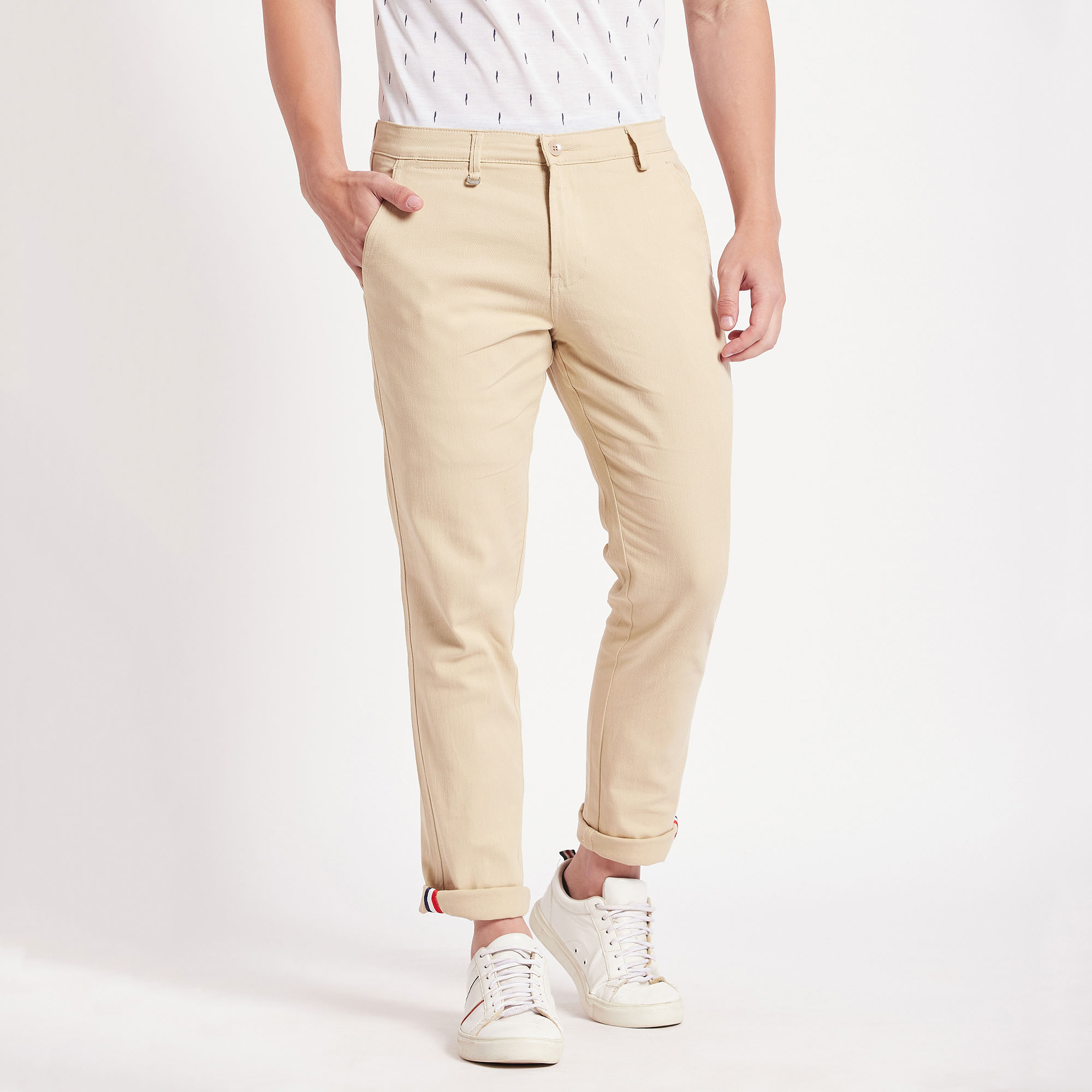 BOSS  Slimfit formal trousers in cotton and linen