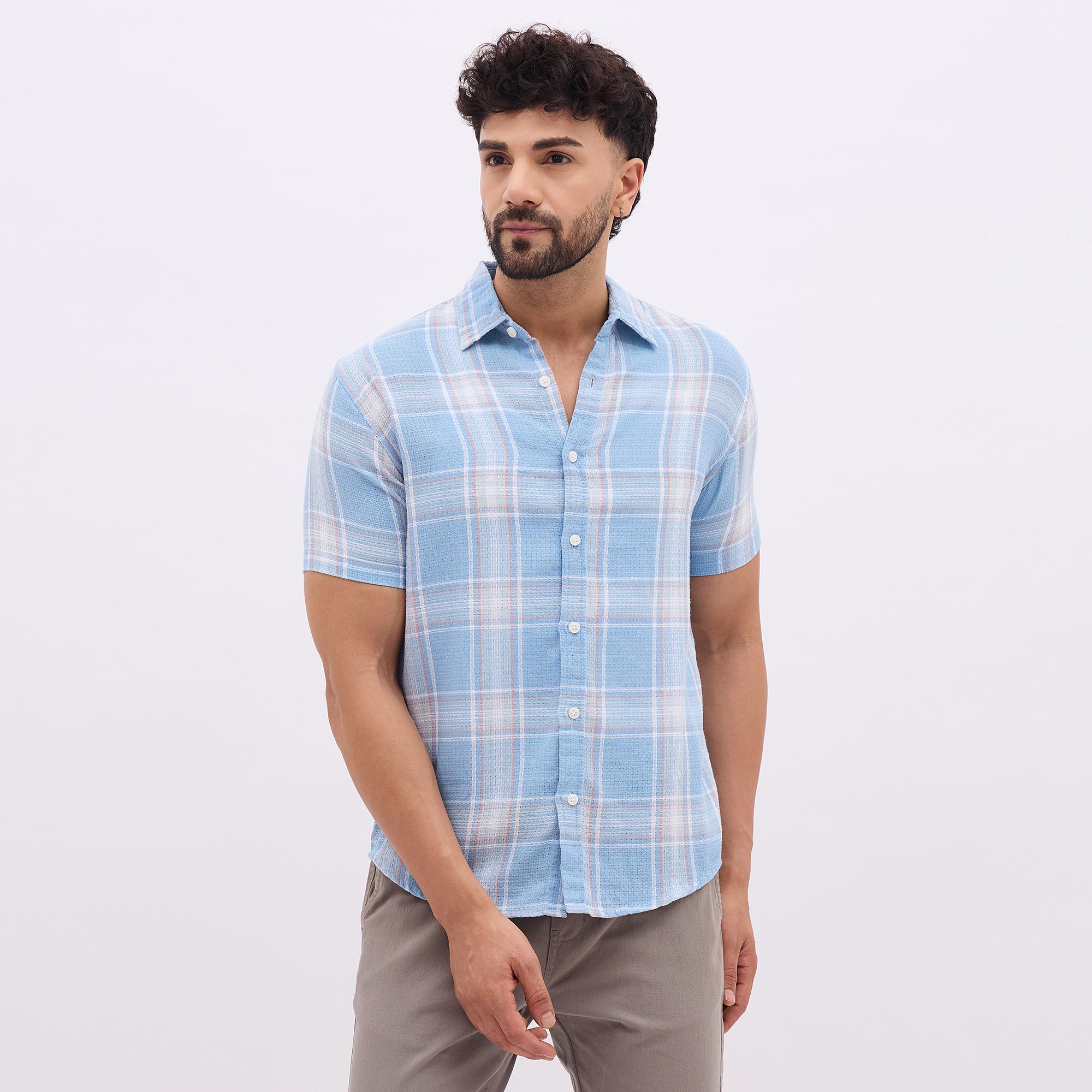 Driftwood Men's Light Blue Classic Casual Shirt | Vishal Mega Mart