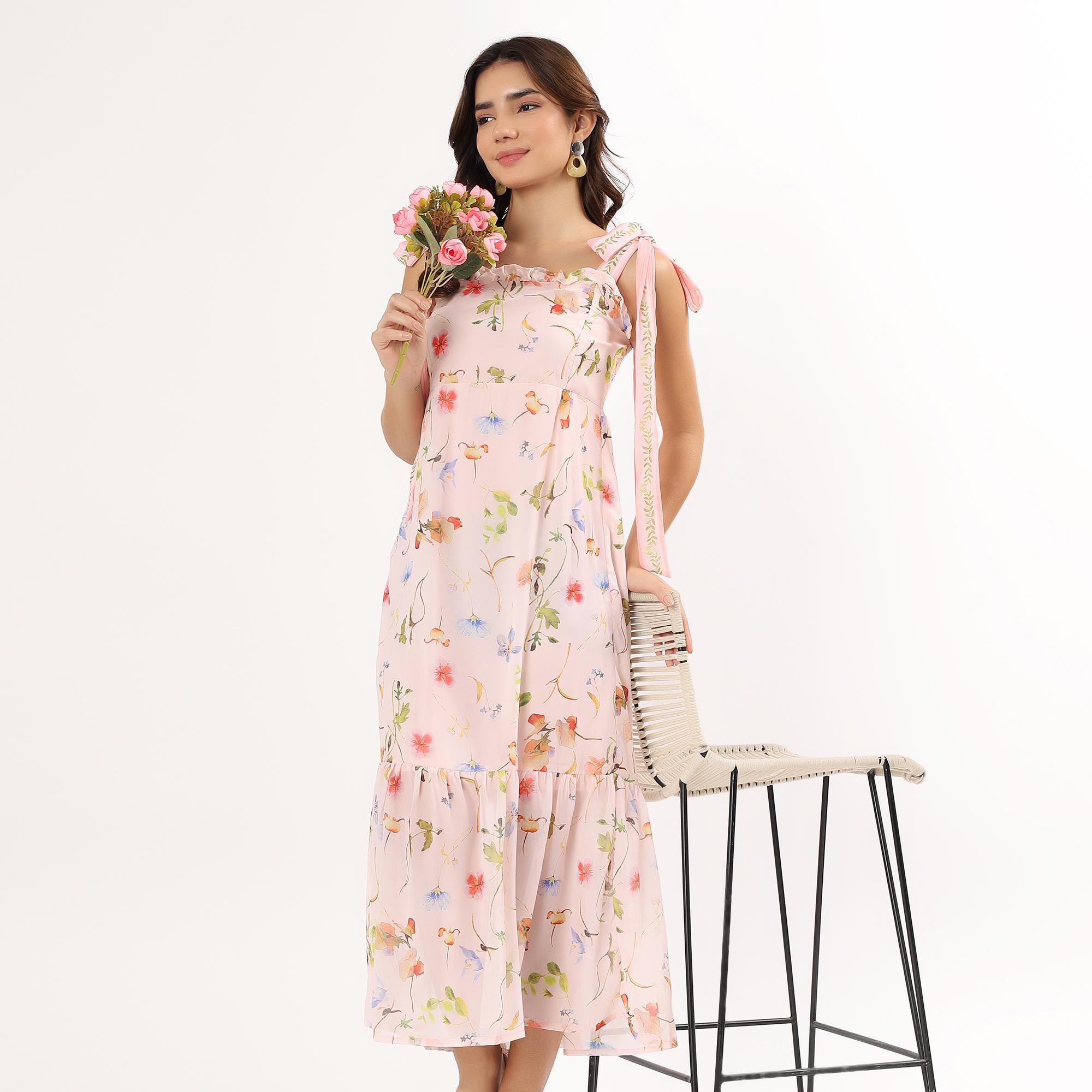 Viveza Women's Bright Multicolor Sleeveless Casual Maxi Dress