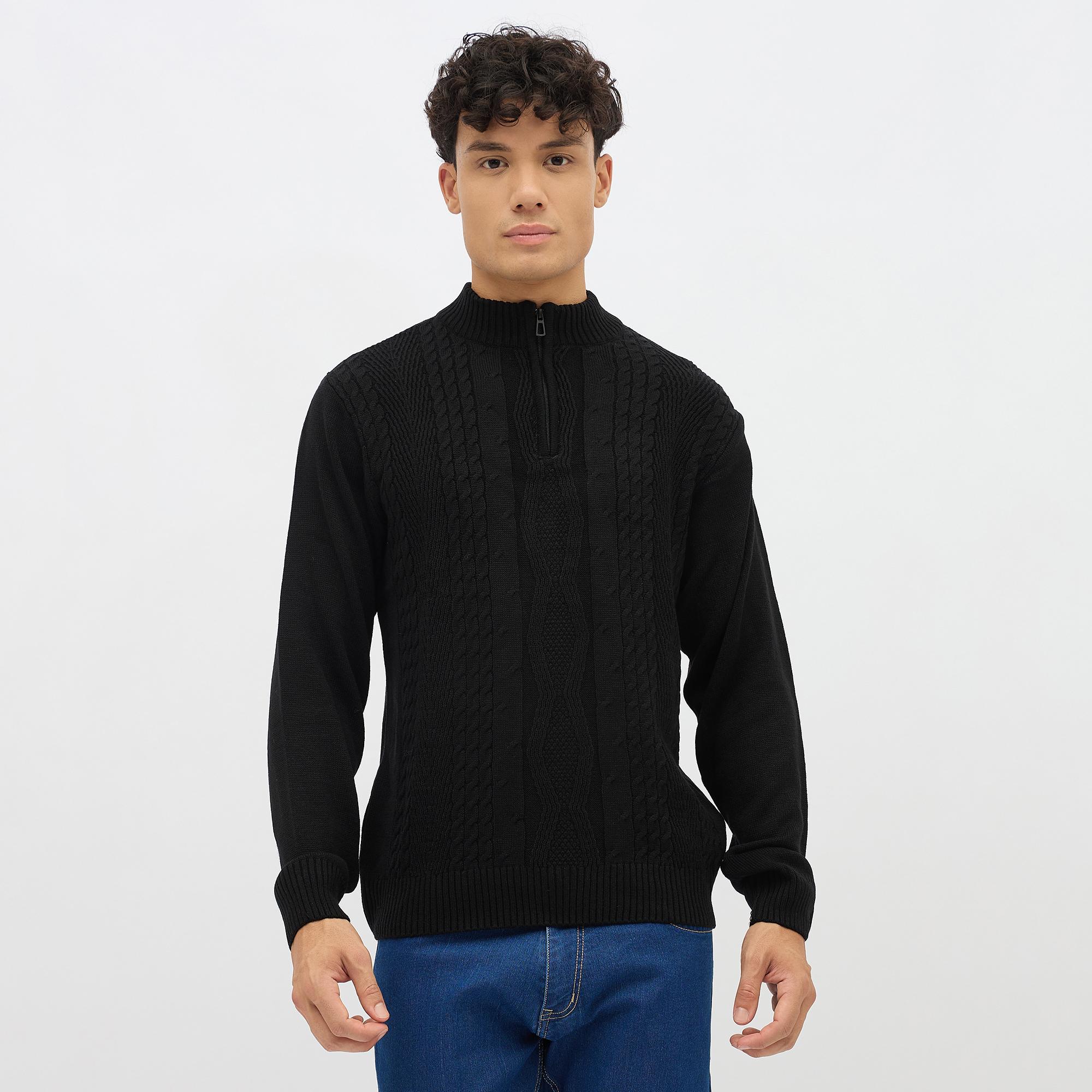 Driftwood Men's Jet Black Turtleneck Casual Pullover | Vishal Mega