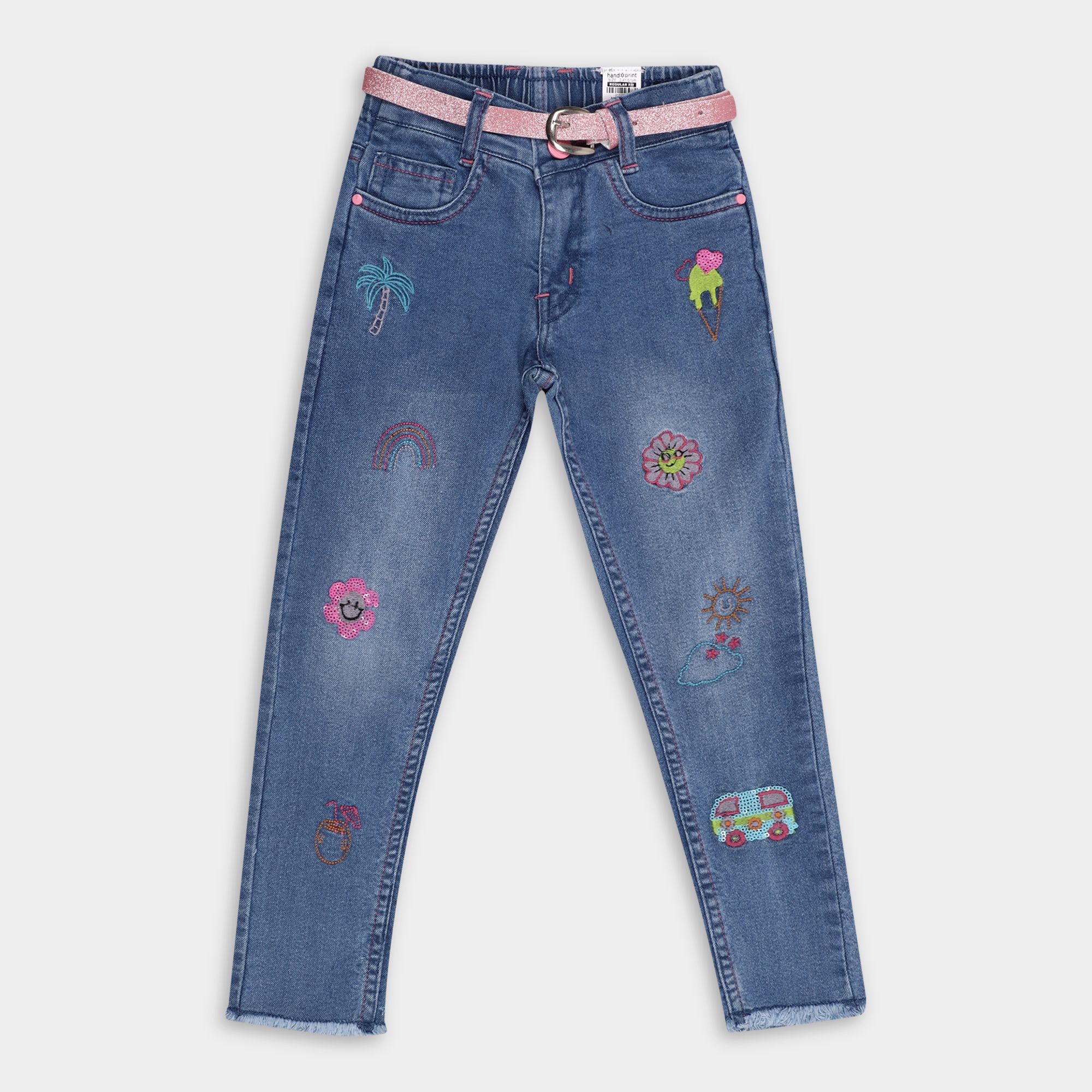 Hand Print Girls' Jeans Vishal Mega Mart India