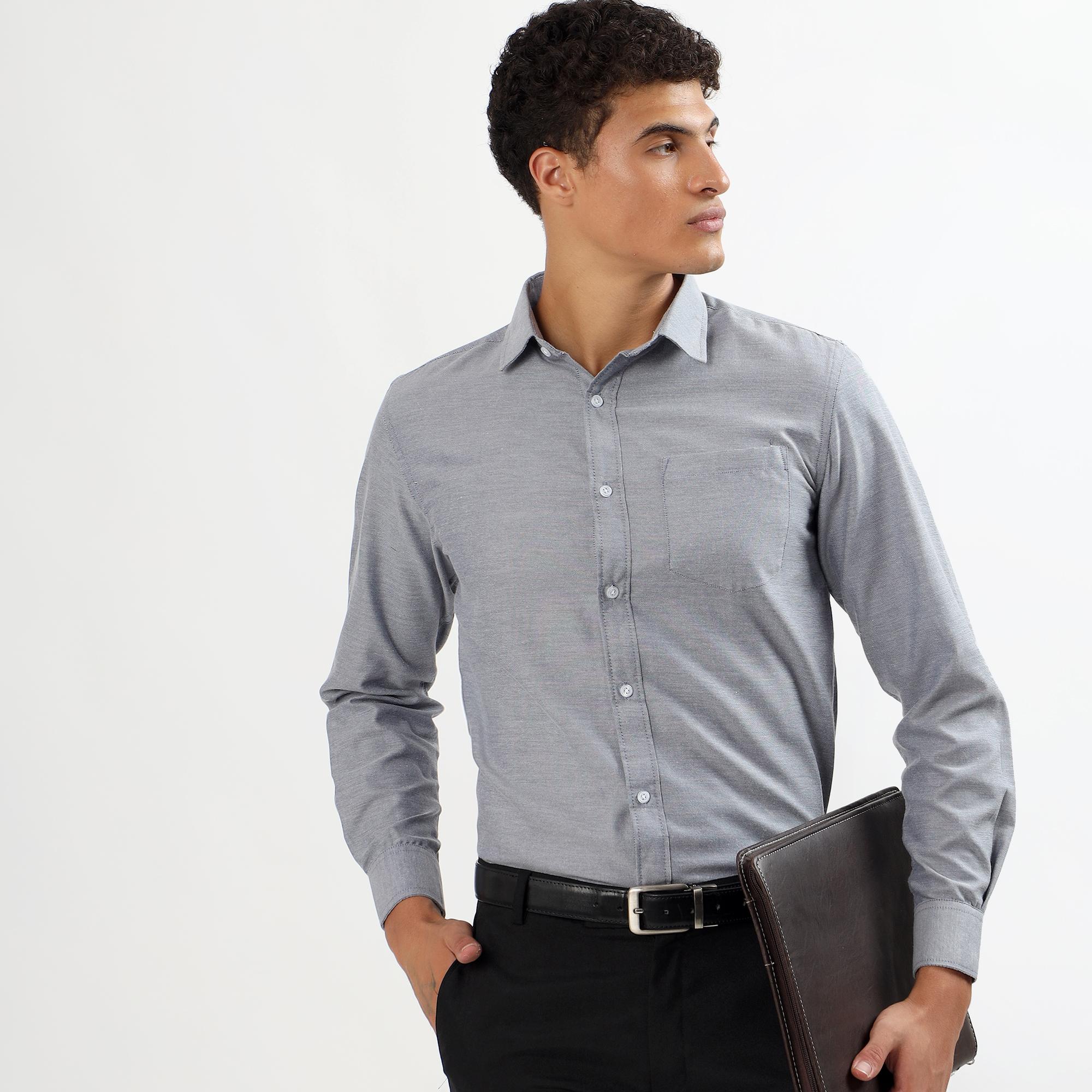 grey shirt black tie