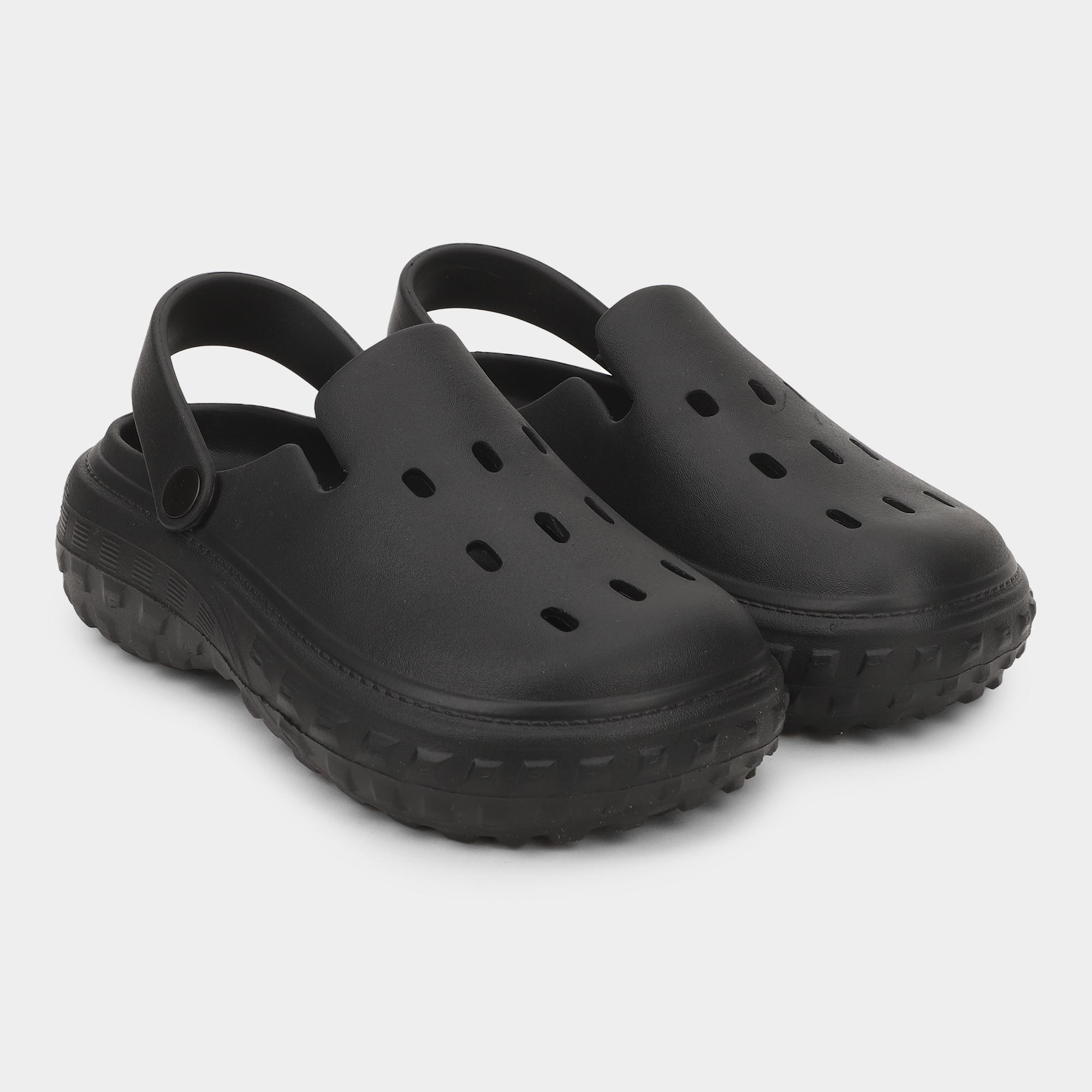 Brink Men's Jet Black Slip-On Casual Slippers | Vishal Mega Mart India