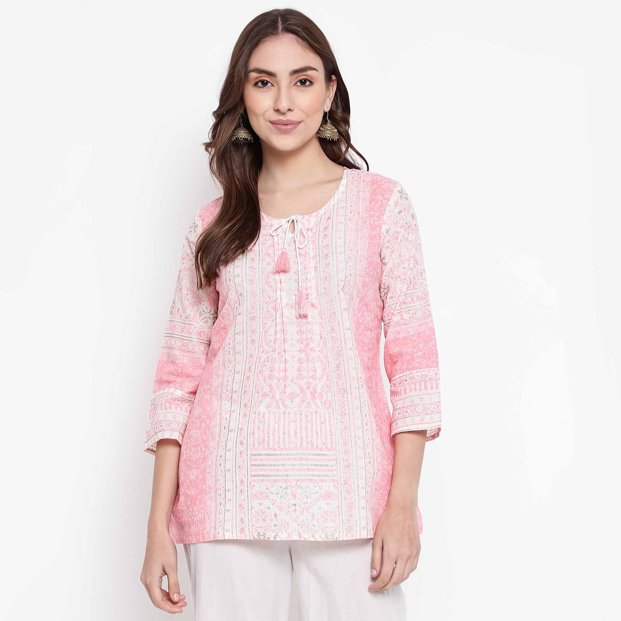 Pink Almirah Cotton Straight Kurti | Vishal Mega Mart India