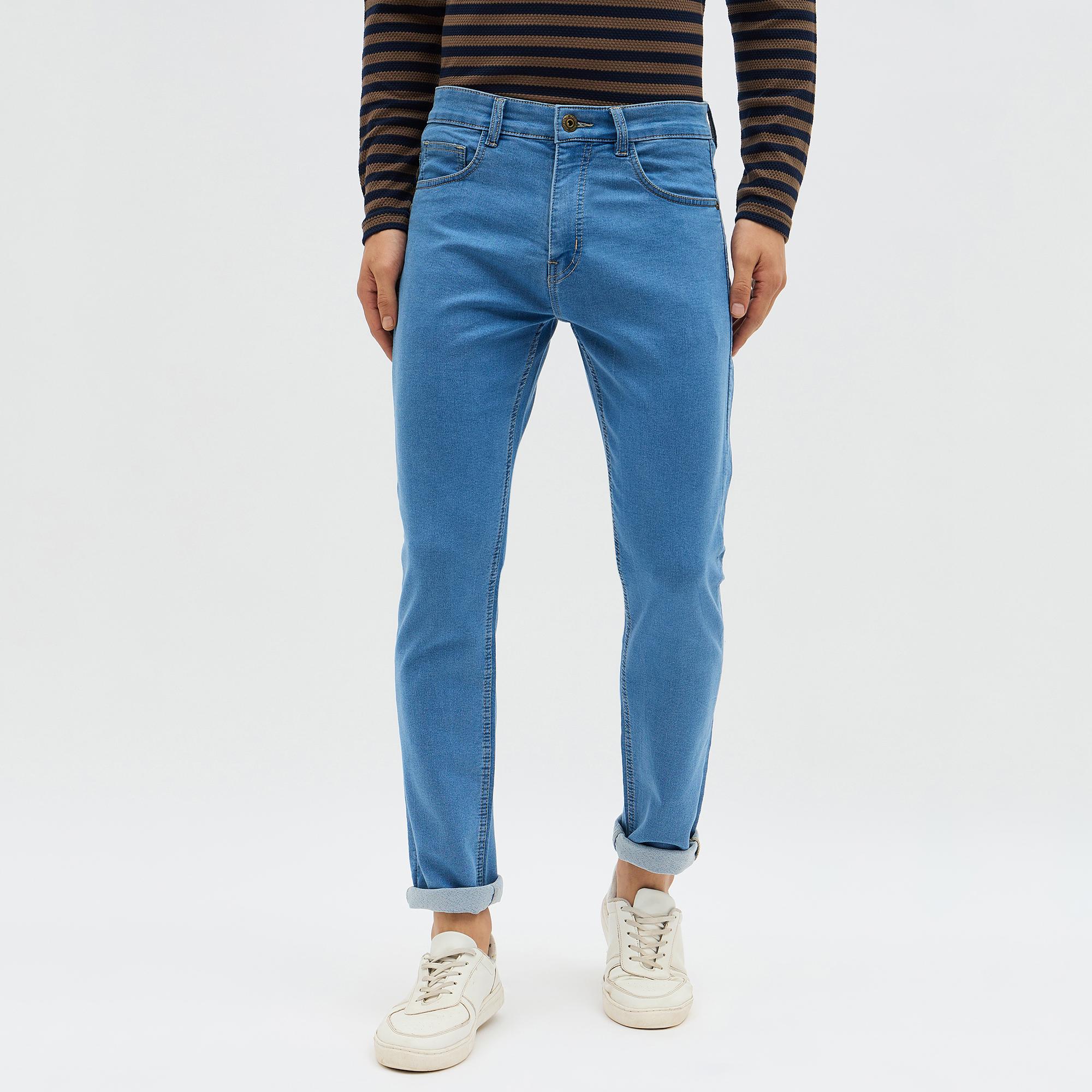 Wavelength Men's Light Blue Slim Fit Classic Jeans | Vishal Mega