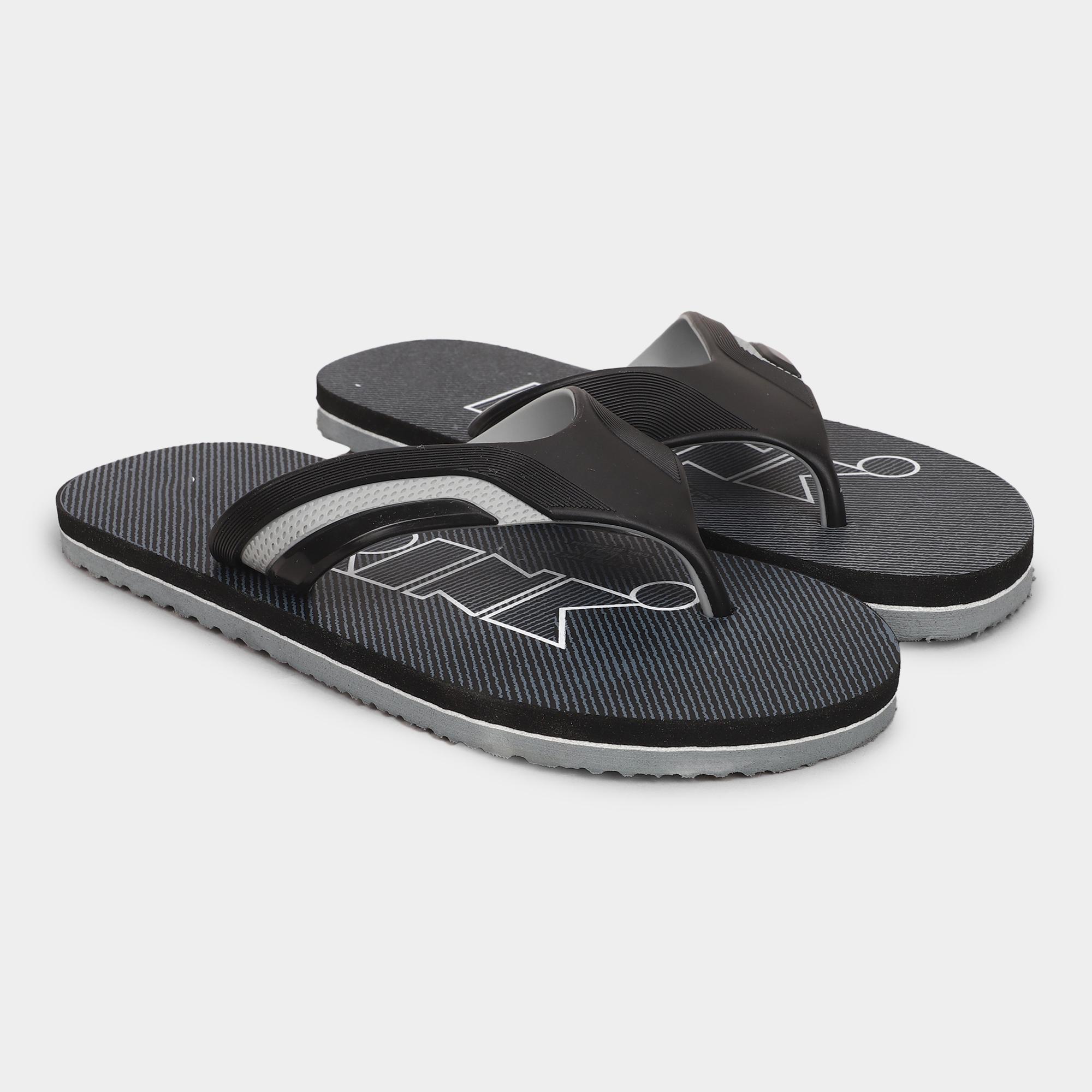 Brink Men's Jet Black Slip-On Casual Slippers | Vishal Mega Mart India