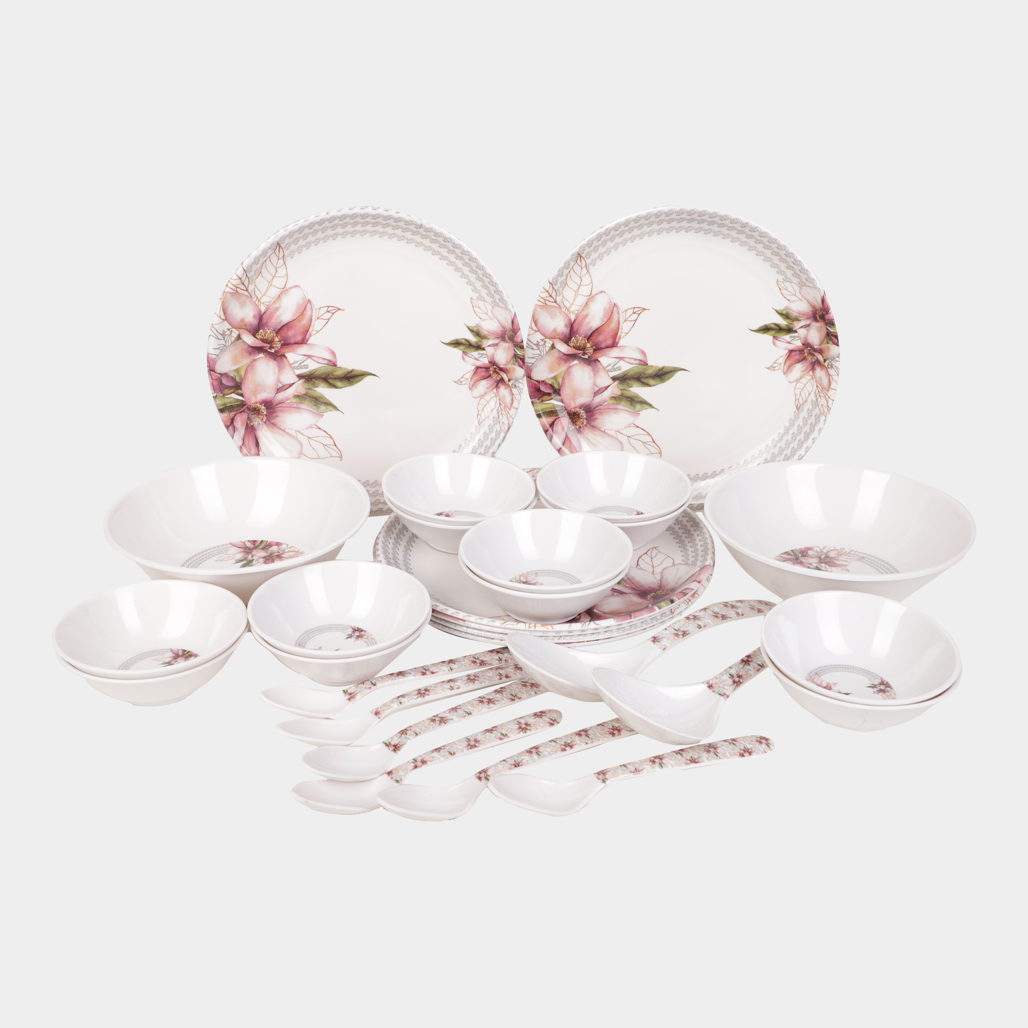 Home Finery 28 Pcs. Melamine Dinner Set Microwave Safe Vishal Mega Mart India