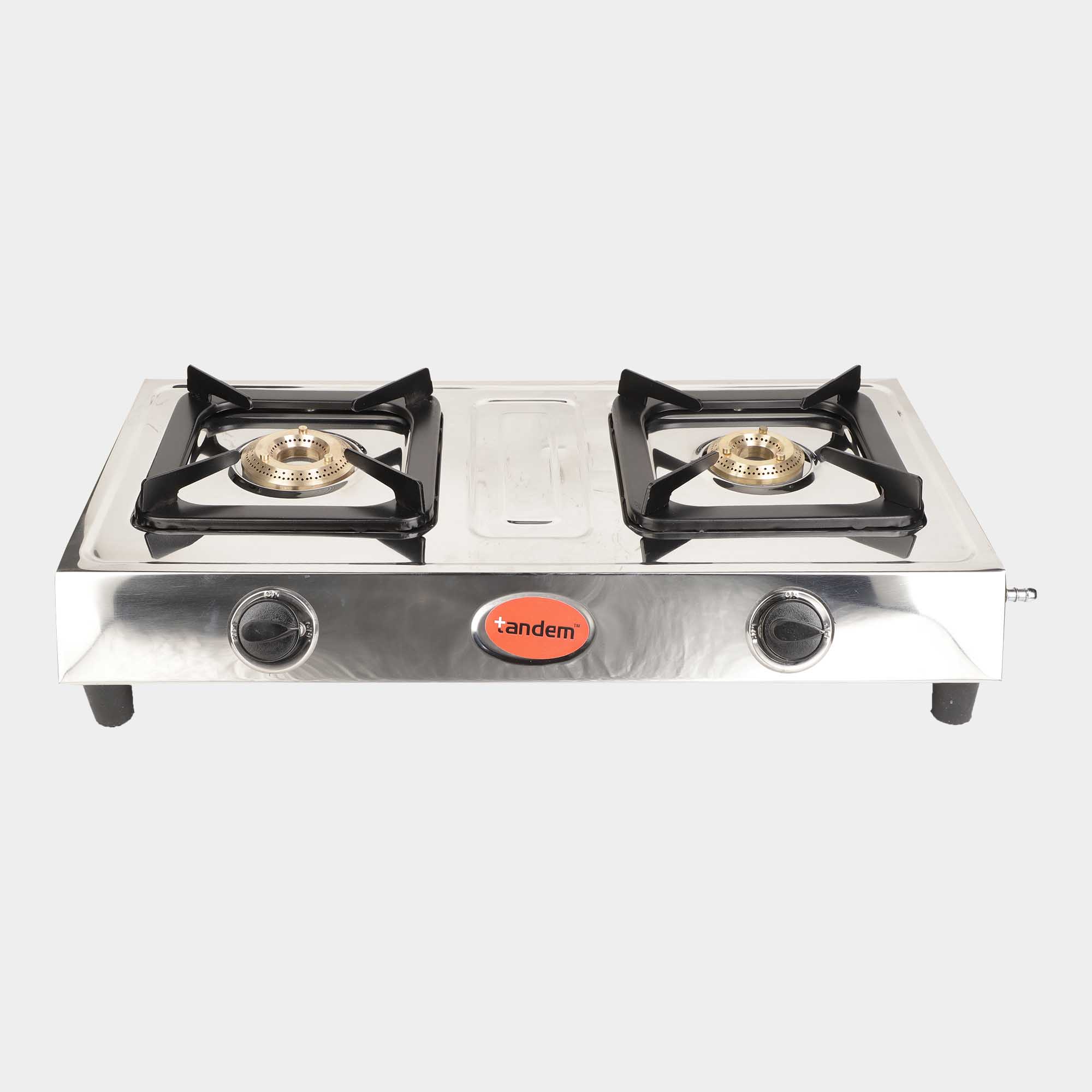 Tandem Stainless Steel Lp Gas Stove 2Burner, Grey, 625 mm X 335 mm X