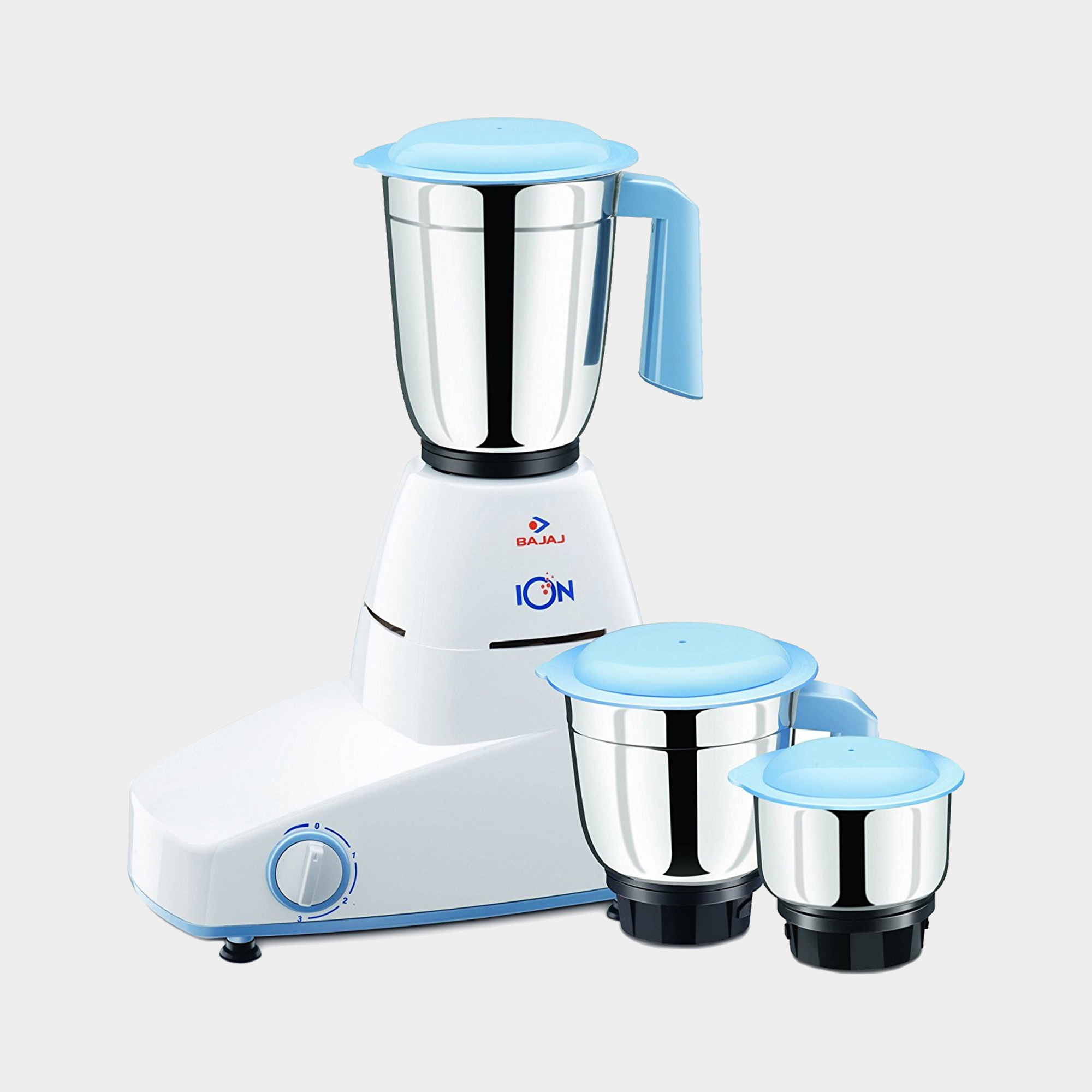 Bajaj Ion 500 Watt Mixer Grinder with 3 Jars (White)