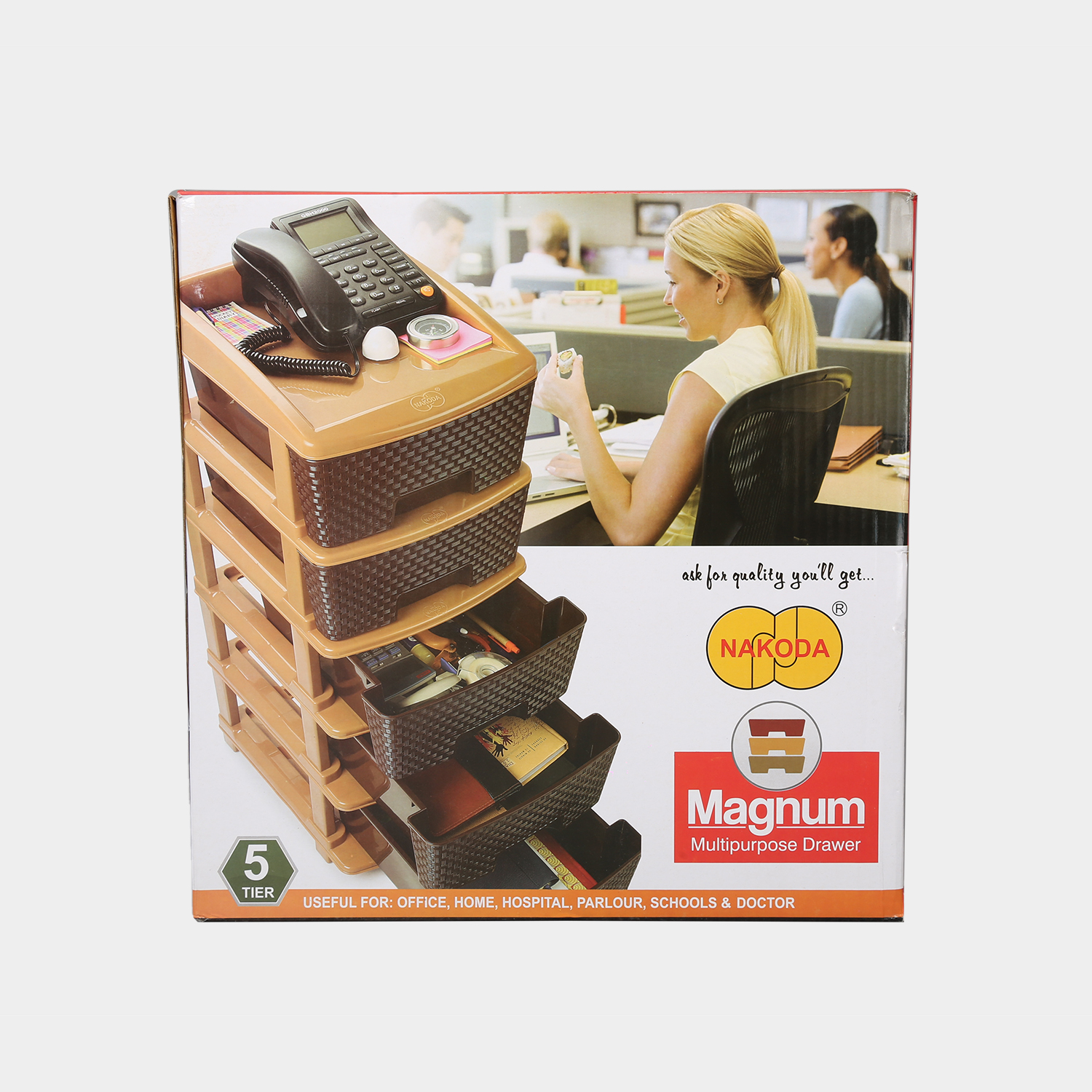 Nakoda 5-Tier Plastic Multi-Drawer Organizer | Vishal Mega Mart India