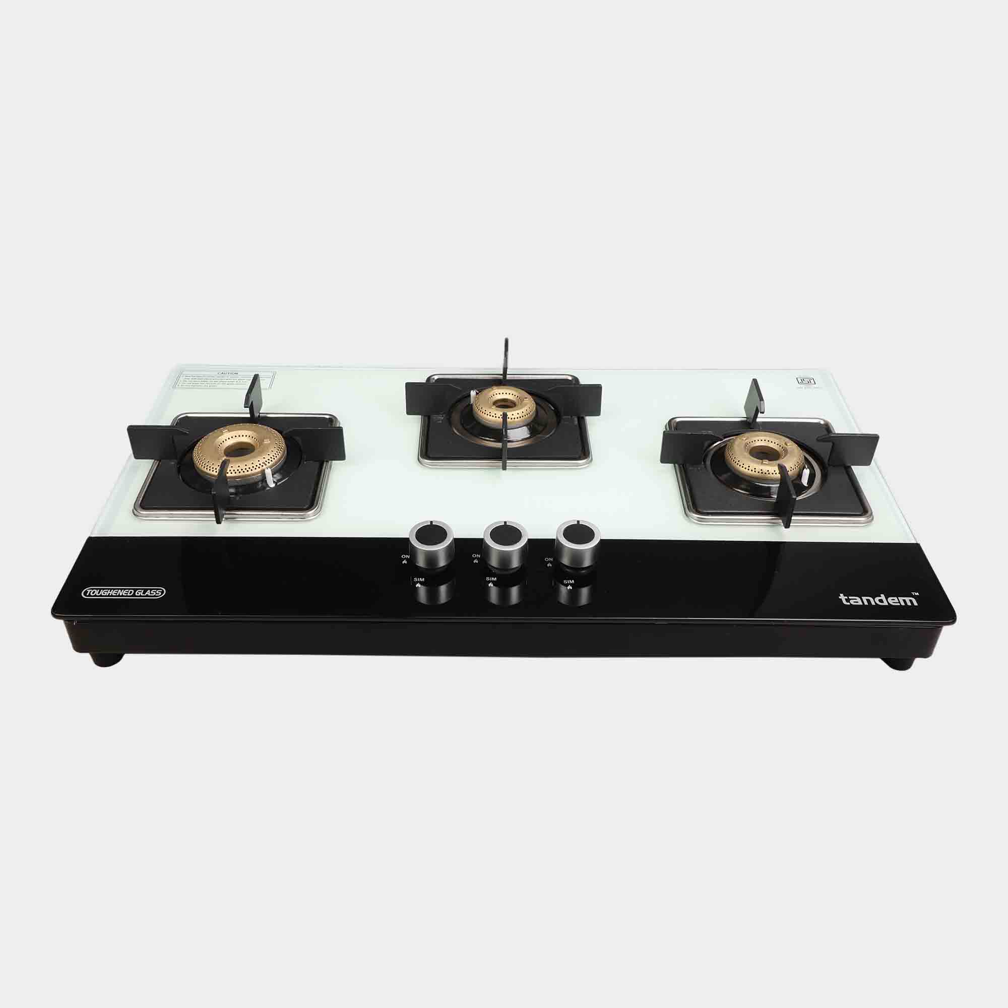 Tandem LP Gas Stove 3 Burner Glass Top Vishal Mega Mart India